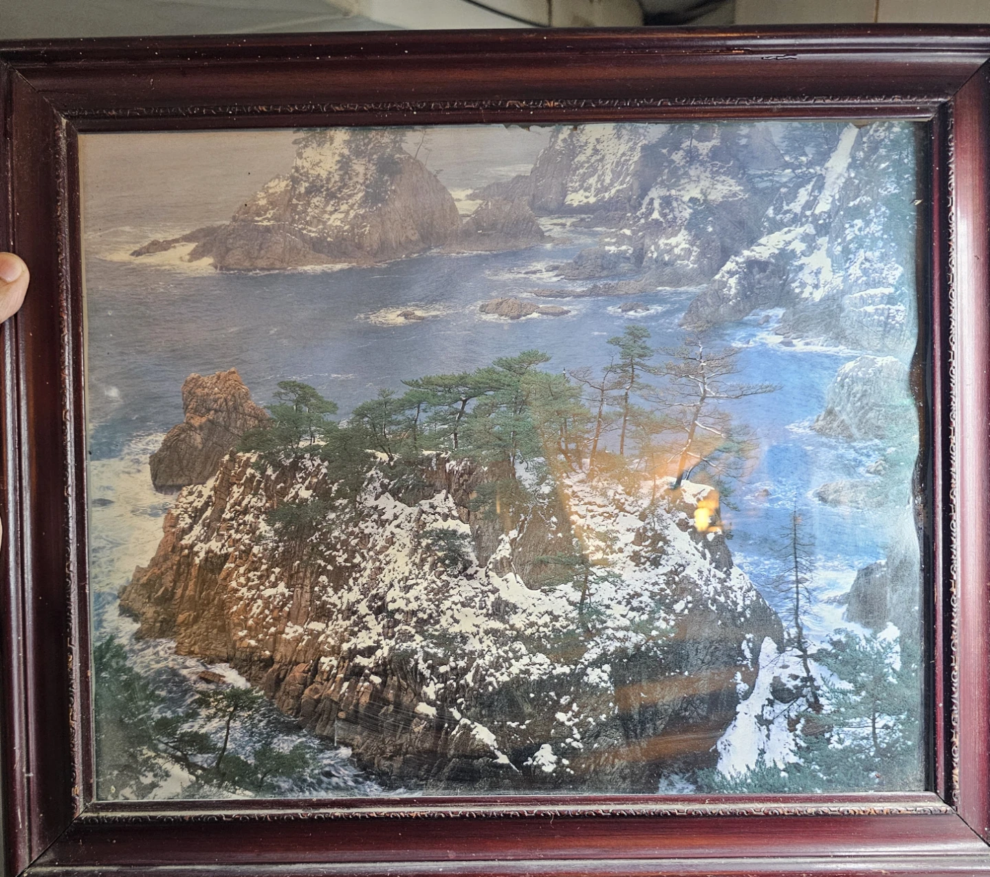 Framed Winter Coastal Landscape Art Print