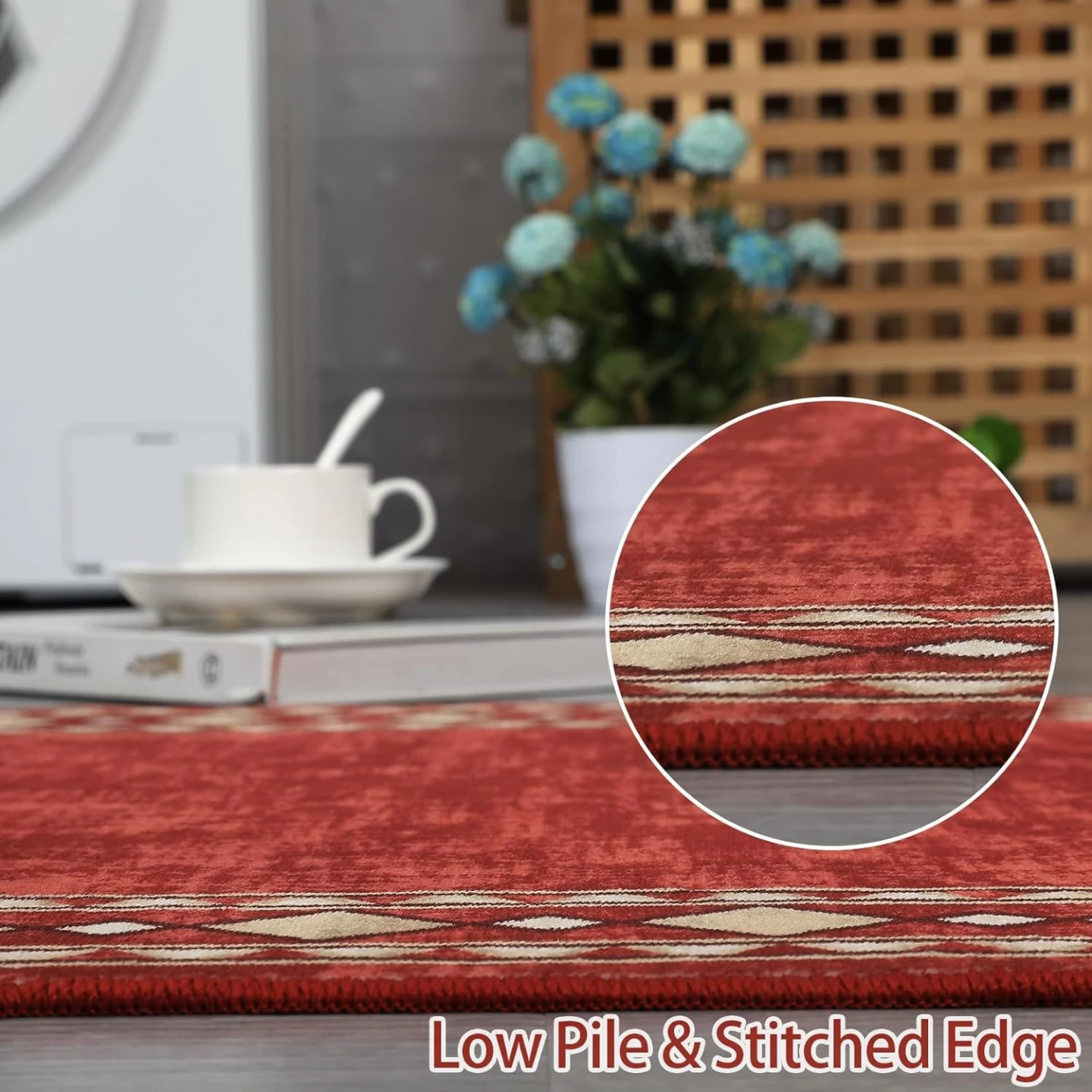 9x12 Area Rug Modern Bordered Large Machine Washable Living Room - photo 2