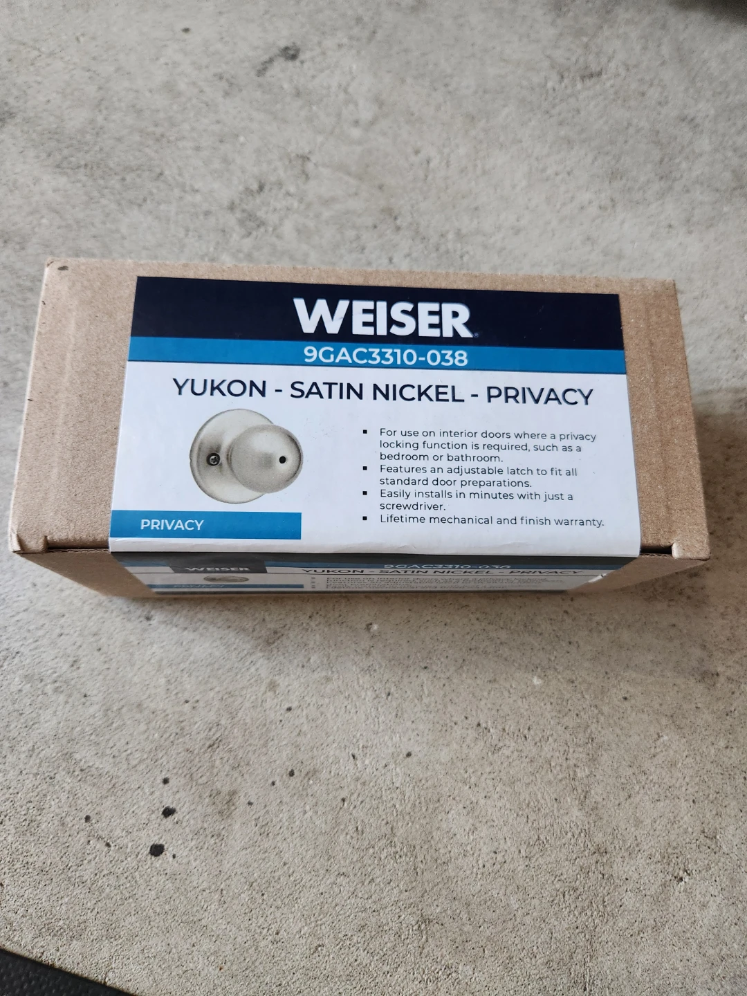 Weiser Yukon Satin Nickel Privacy Door Knobs - photo 2