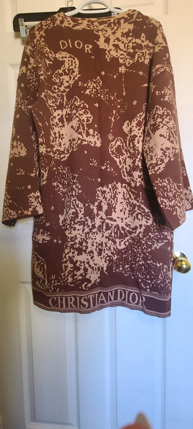 Brown & Monogram Knit Cardigan