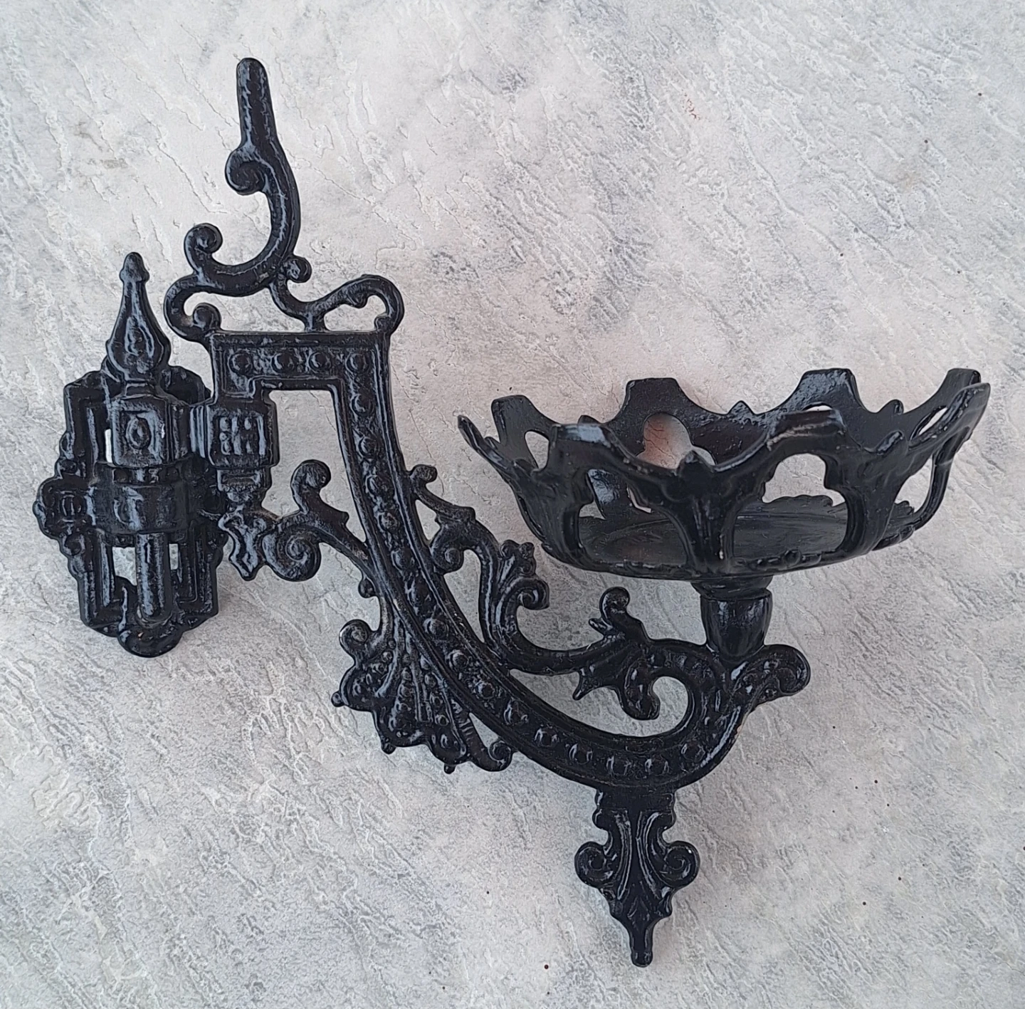 Antique Victorian Cast Iron Wall Sconce Candle Holder