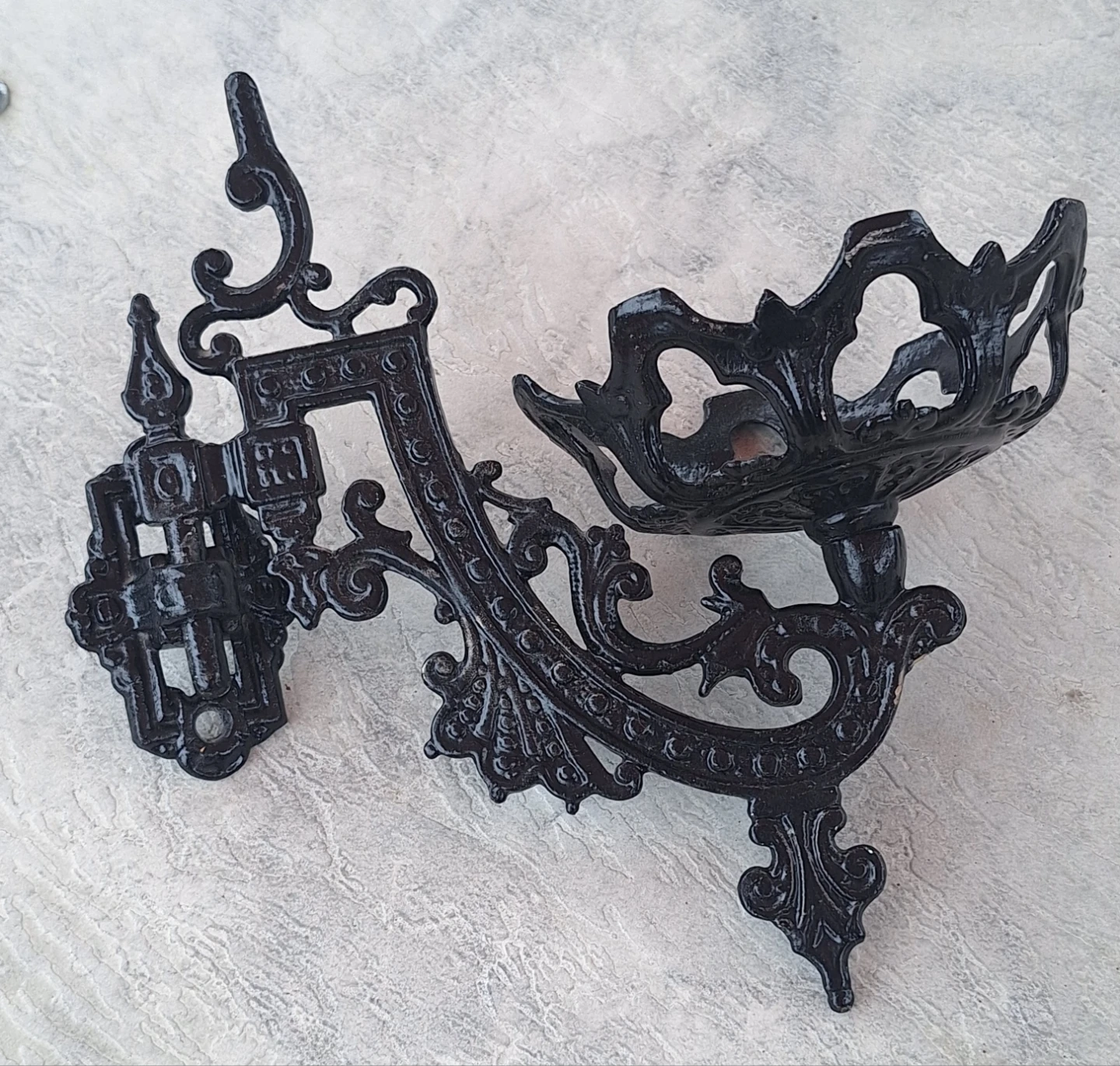 Antique Victorian Cast Iron Wall Sconce Candle Holder - photo 3