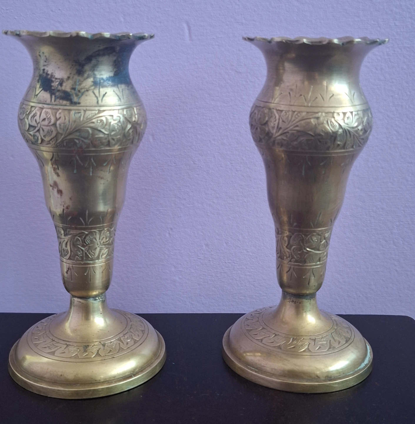Set of 2 Vintage  Brass Vases - photo 2