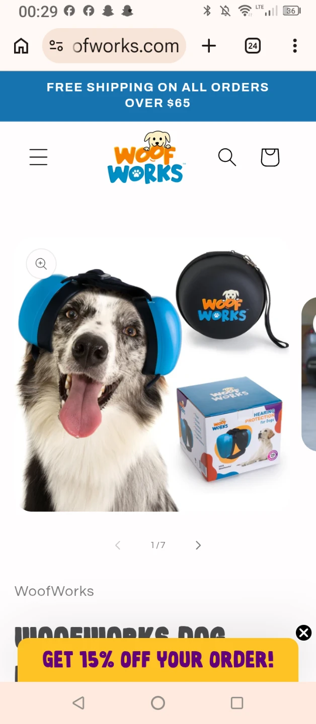 WoofWorks Dog Hearing Protection Case (Orange)