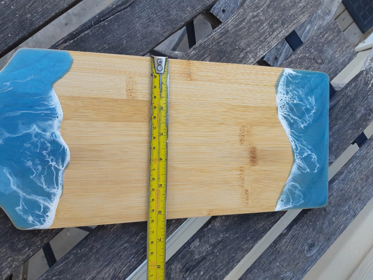 Ocean inspired handcrafted bamboo charcuterie board - photo 2