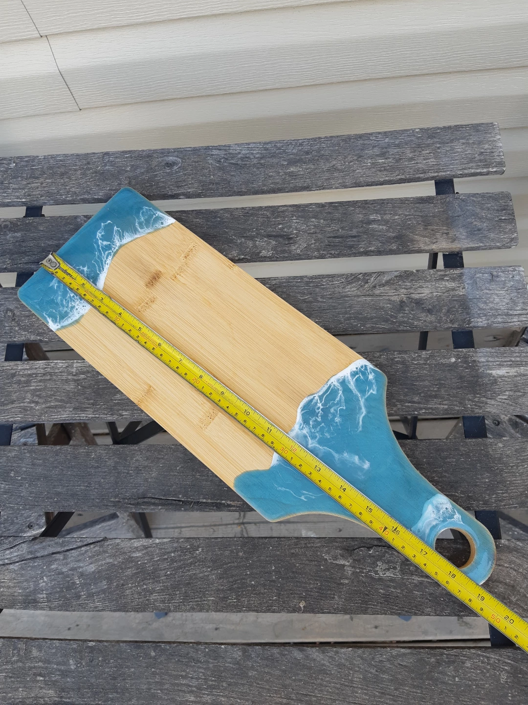 Ocean inspired handcrafted bamboo charcuterie board - photo 3