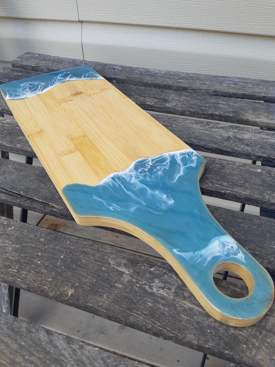 Ocean inspired handcrafted bamboo charcuterie board - photo 4