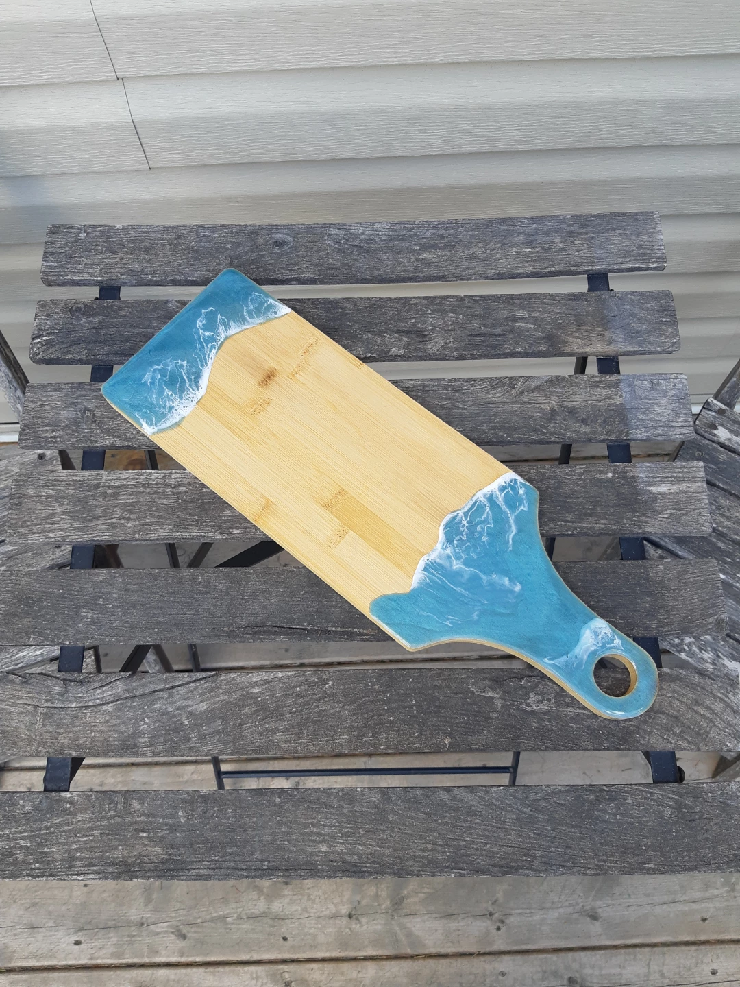 Ocean inspired handcrafted bamboo charcuterie board - photo 5