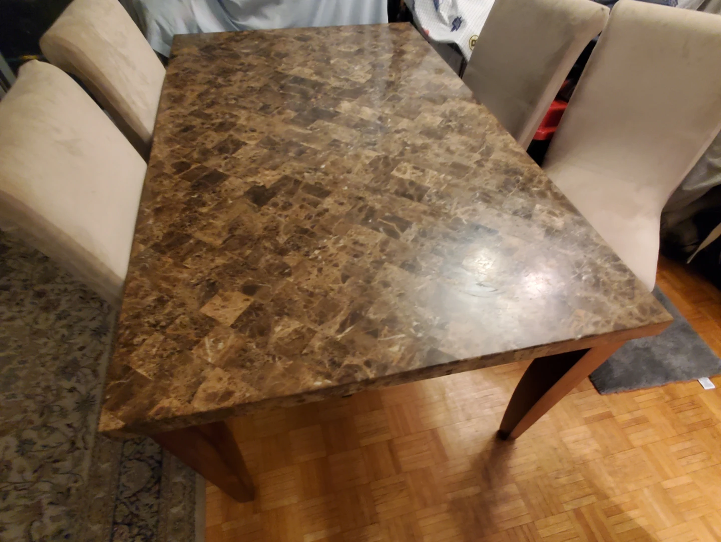 Marble Dining Table with  4 chairs