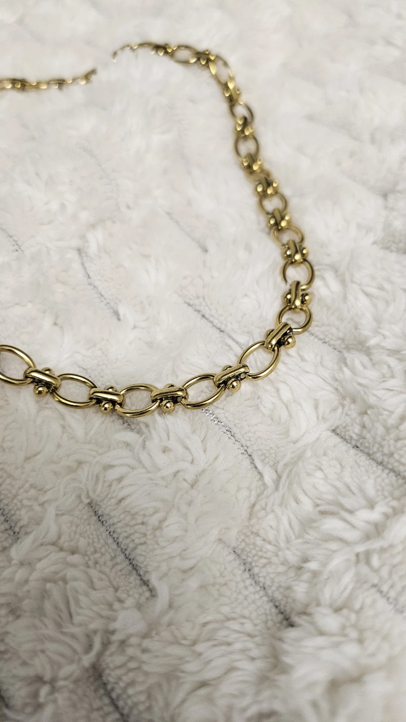 Gold Tone Stainless Steel Chain Necklace