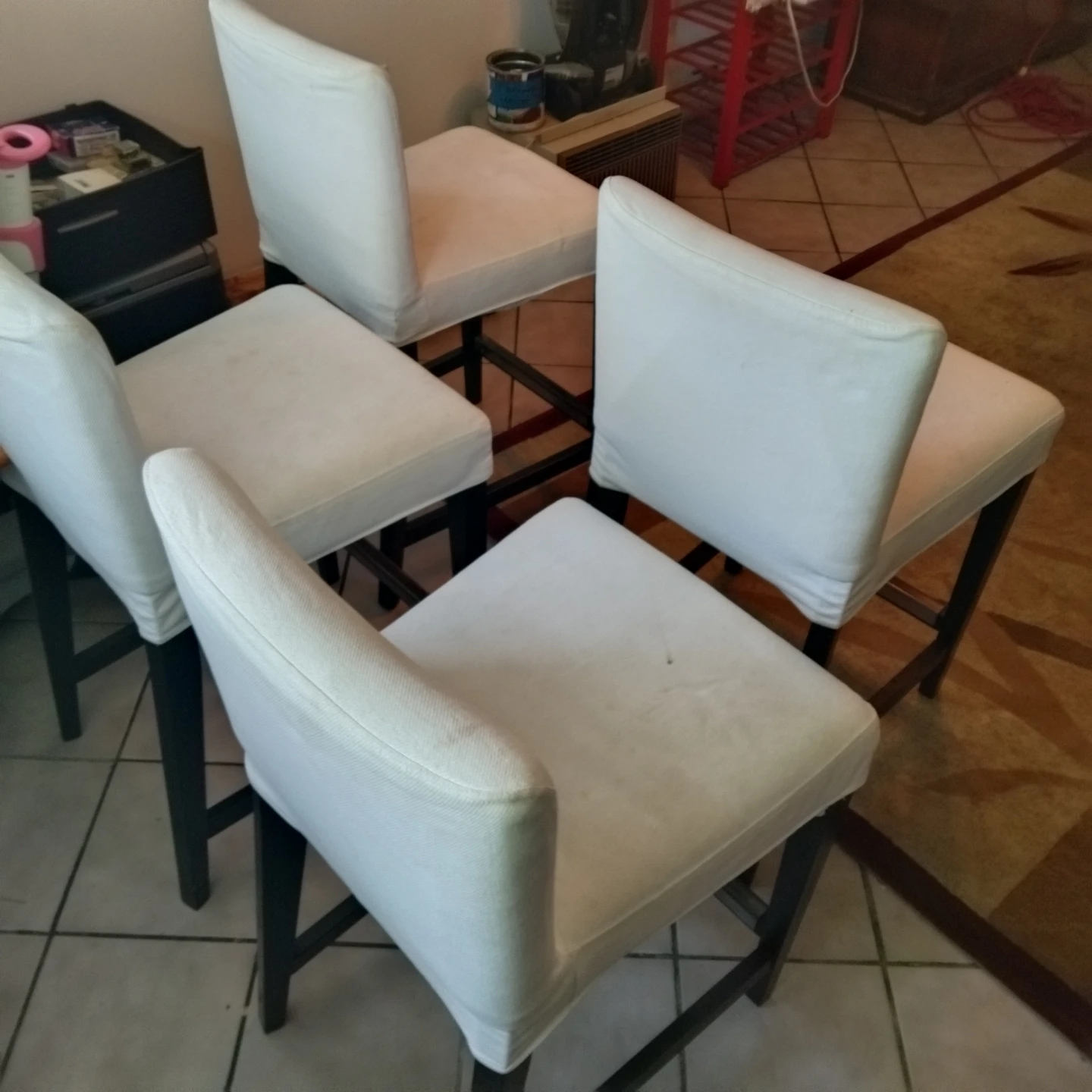 4 tall stools white and black must go