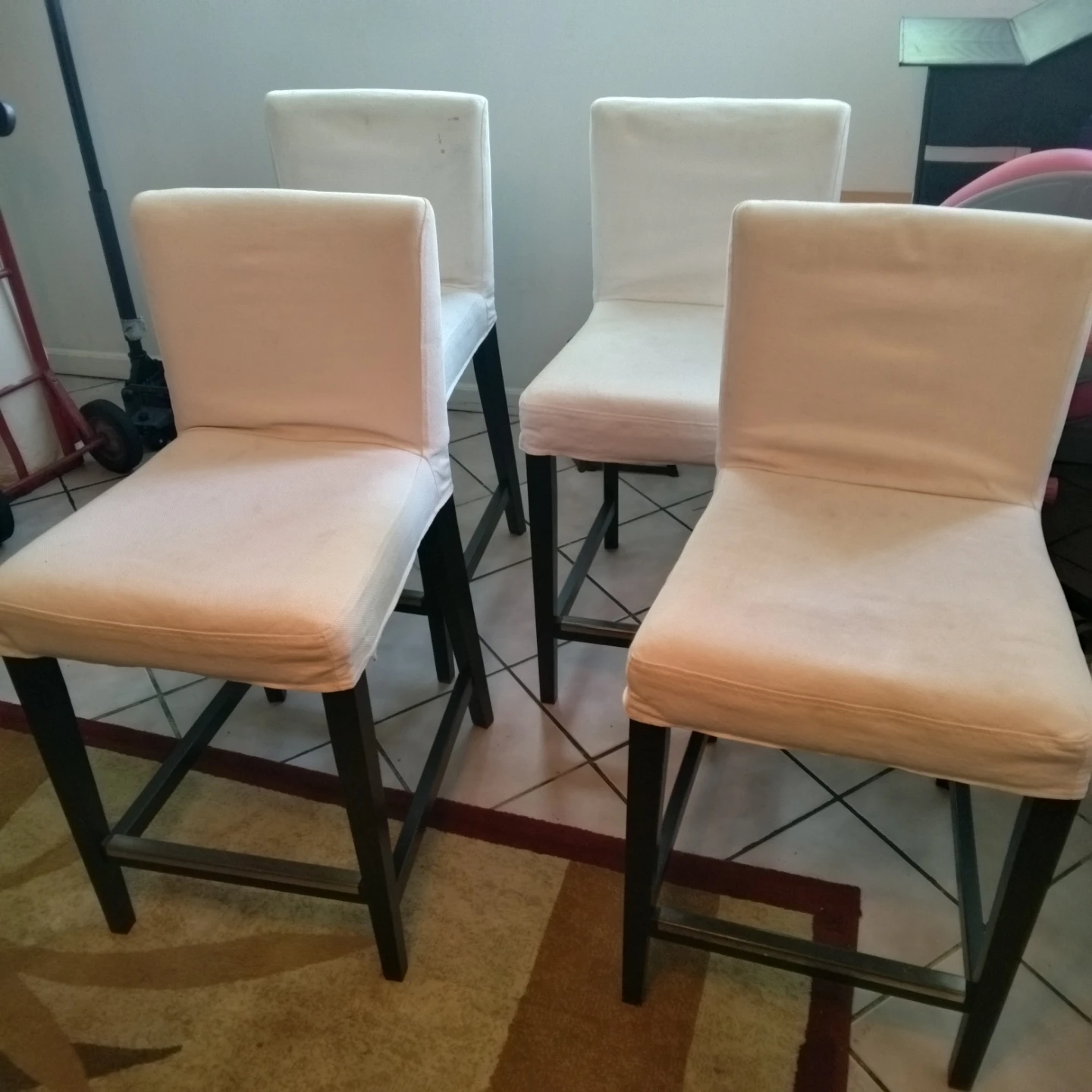 4 tall stools white and black must go - photo 2