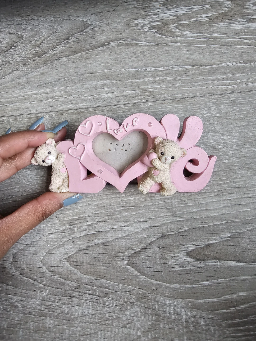 Pink Teddy Bear LOVE Photo Frame