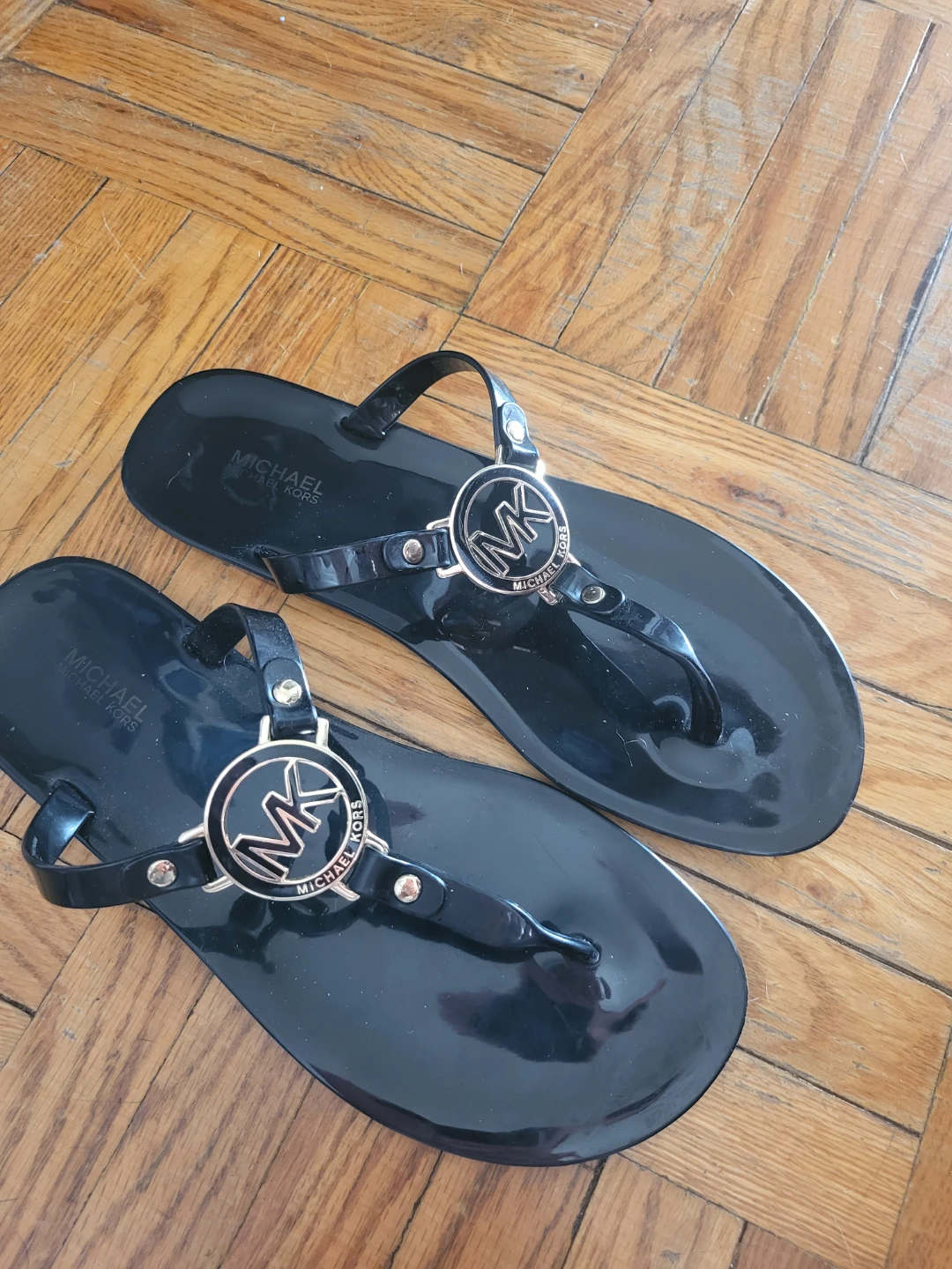 Michael Kors Black Jelly Thong Sandals