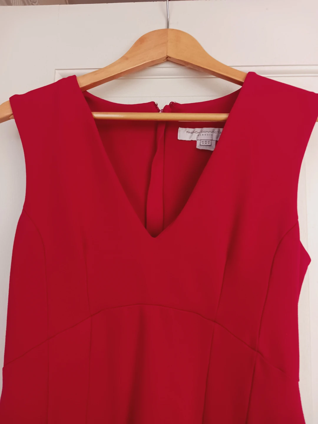 FRENCH CONNECTION Red V-Neck Sexy Tight Dress. 12. - photo 3