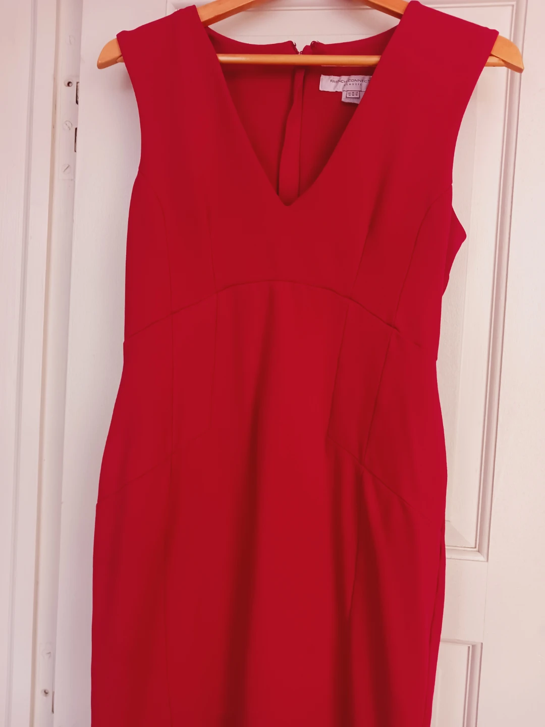 FRENCH CONNECTION Red V-Neck Sexy Tight Dress. 12. - photo 5