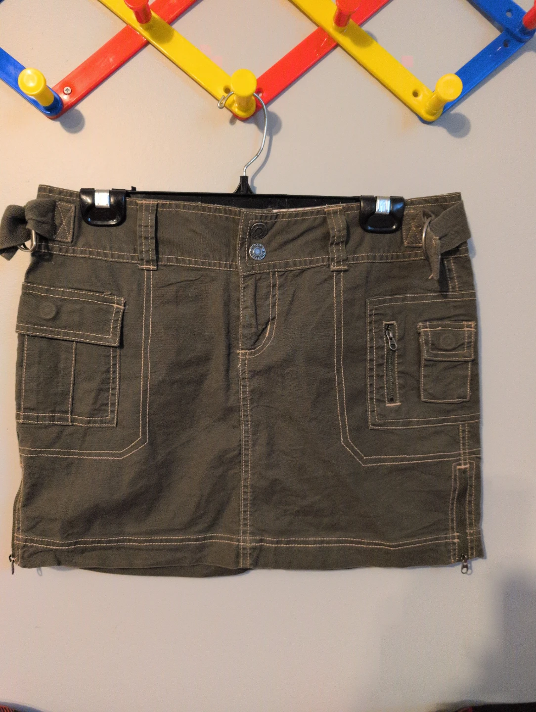 Olive Green Cargo Skirt