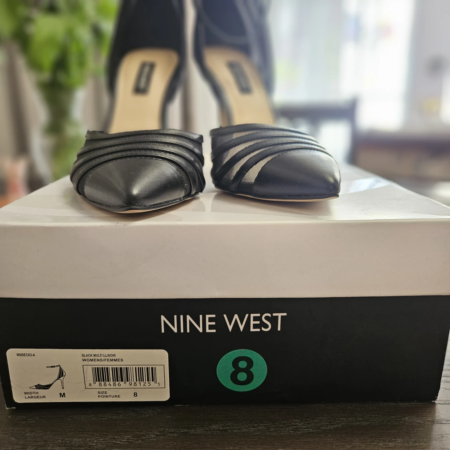 Nine West Black Mesh Heels - Size 8