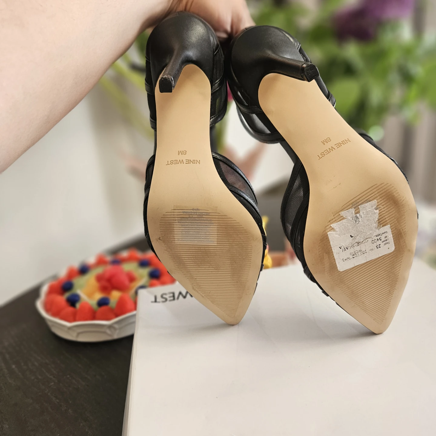 Nine West Black Mesh Heels - Size 8 - photo 2