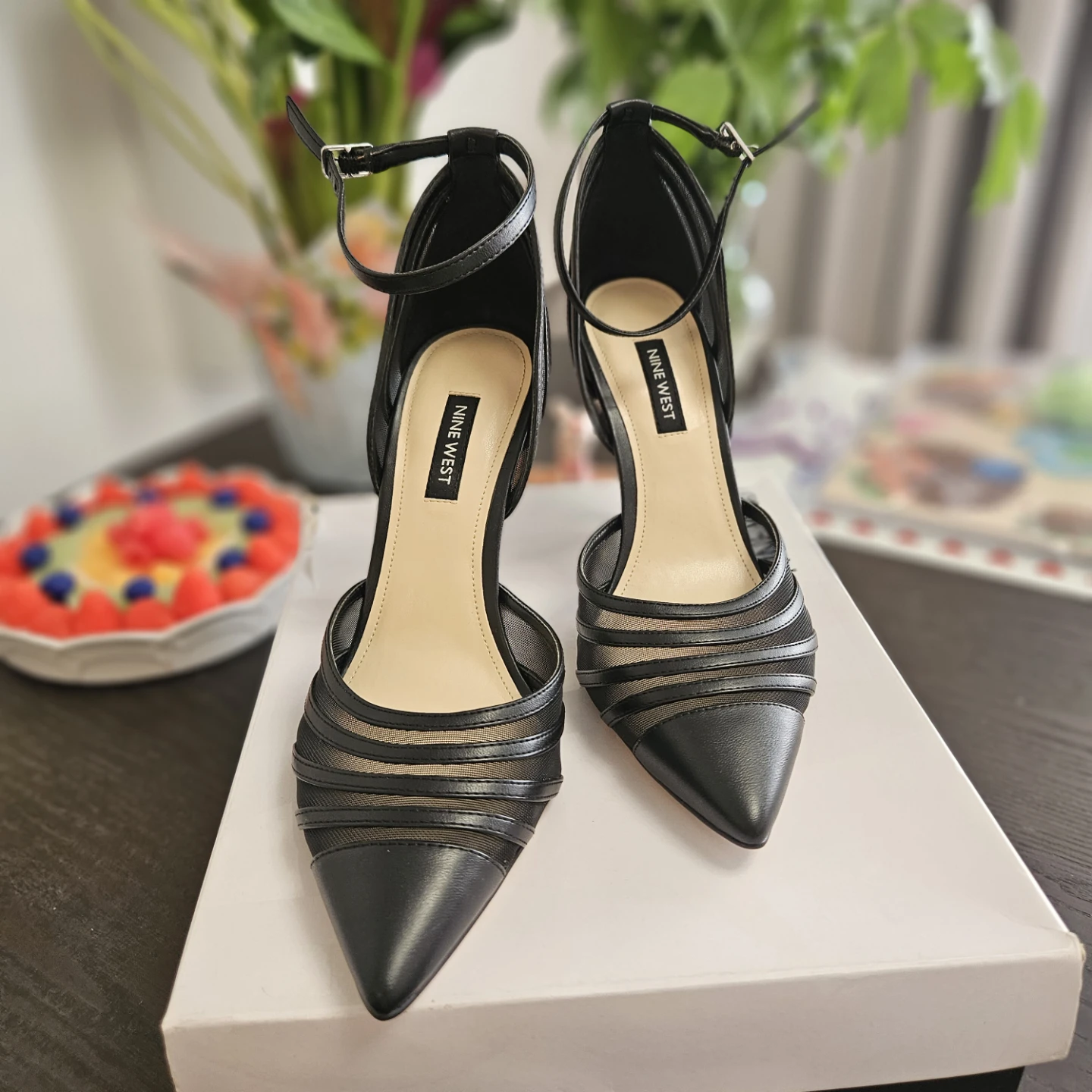 Nine West Black Mesh Heels - Size 8 - photo 4