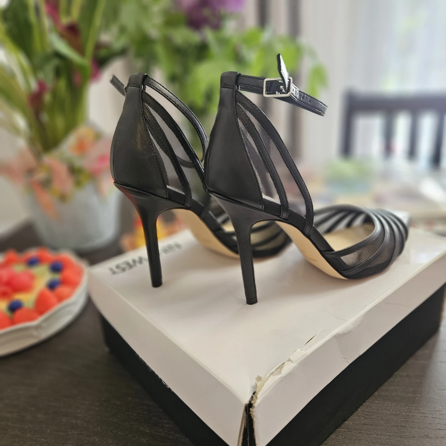 Nine West Black Mesh Heels - Size 8 - photo 5