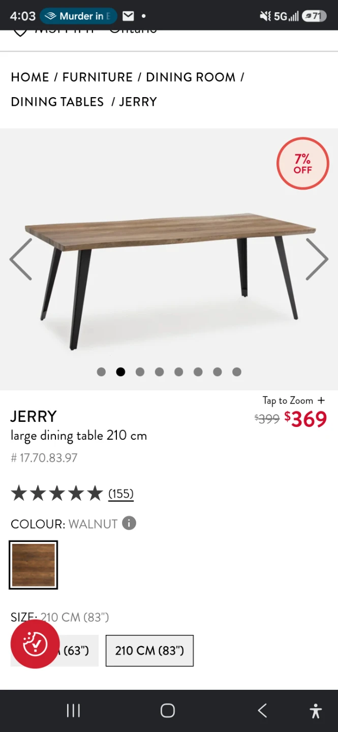 JERRY Large Dining Table 210 cm - photo 3