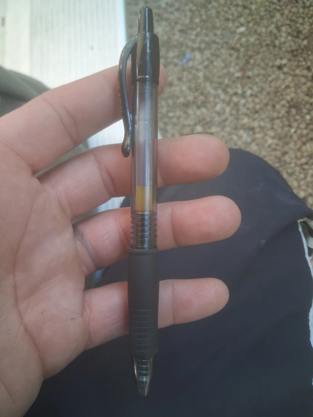 Black Gel Pen with Clip
