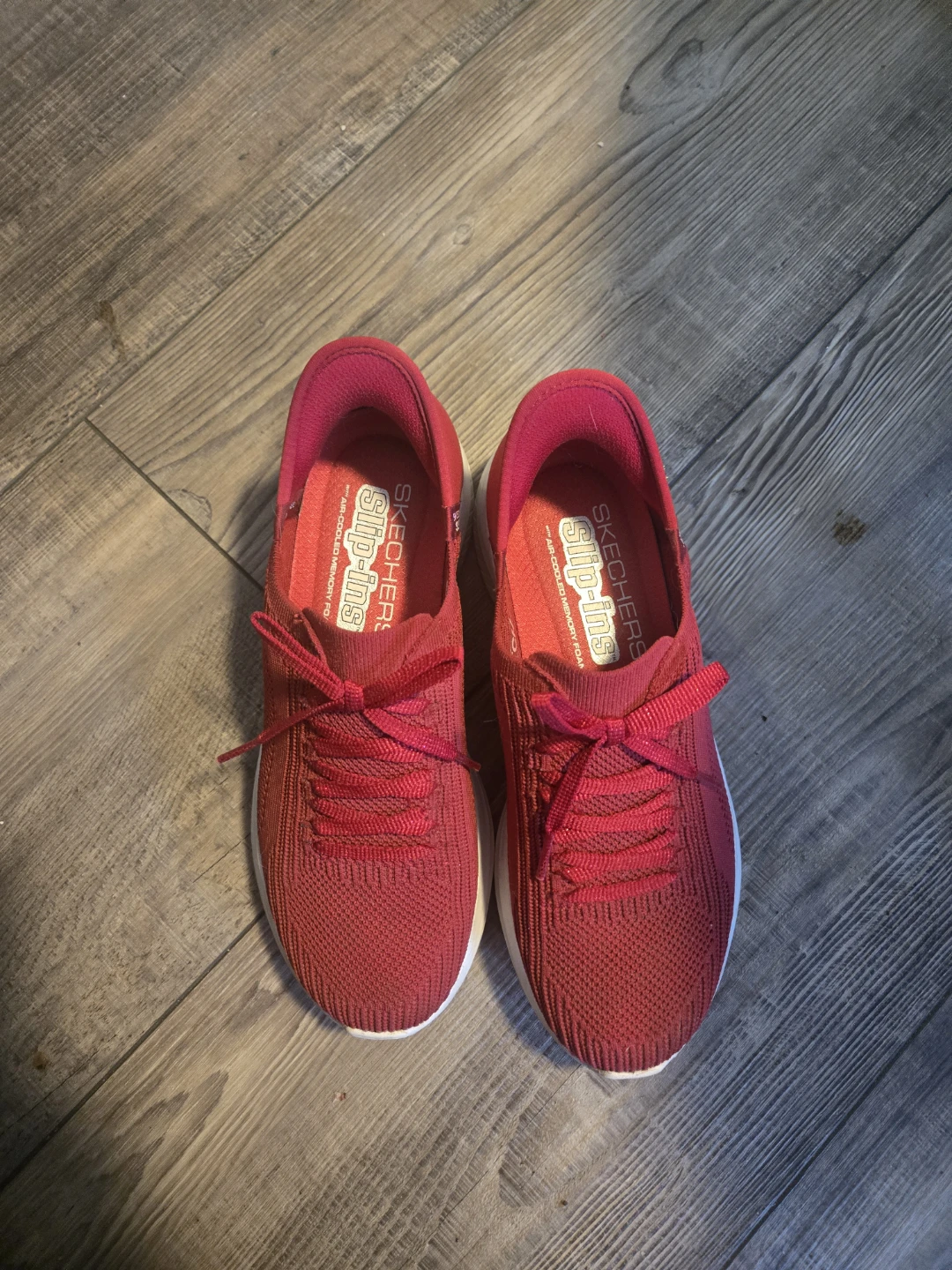 Skechers Slip-Ins Red Heart Rhinestone Sneakers
