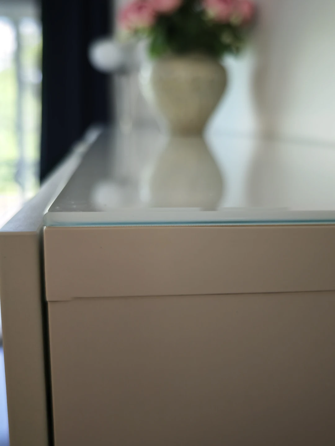 Moving Sale - White Storage Cabinet with Glass Top - photo 4