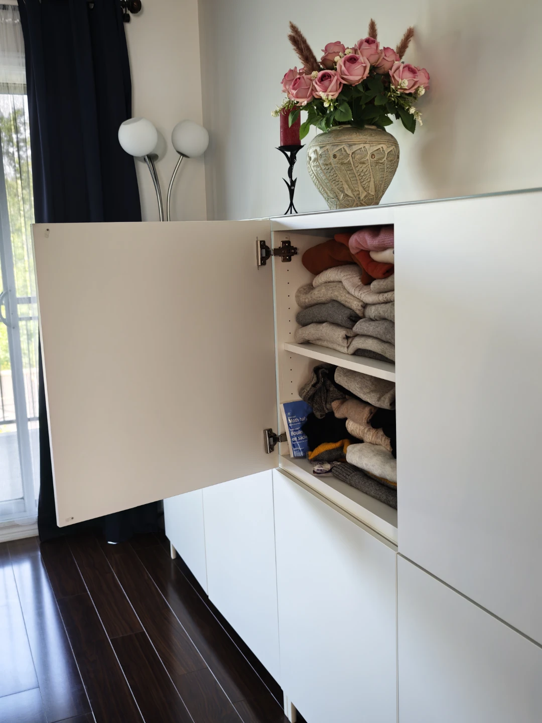 Moving Sale - White Storage Cabinet with Glass Top - photo 5