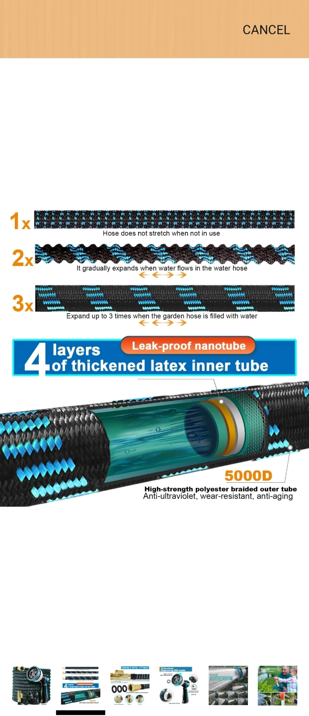 Relxiti Expandable Garden Hose with 10 Spray Patterns - photo 2