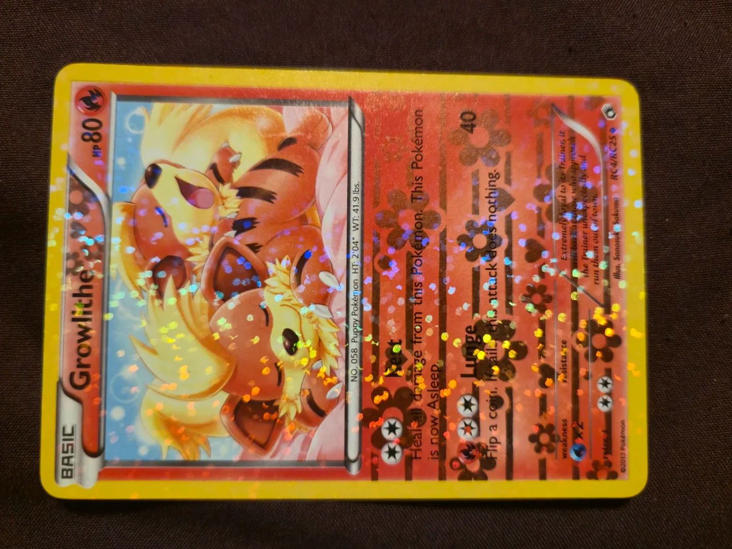 Pokemon Growlithe Trading Card RC4/RC25