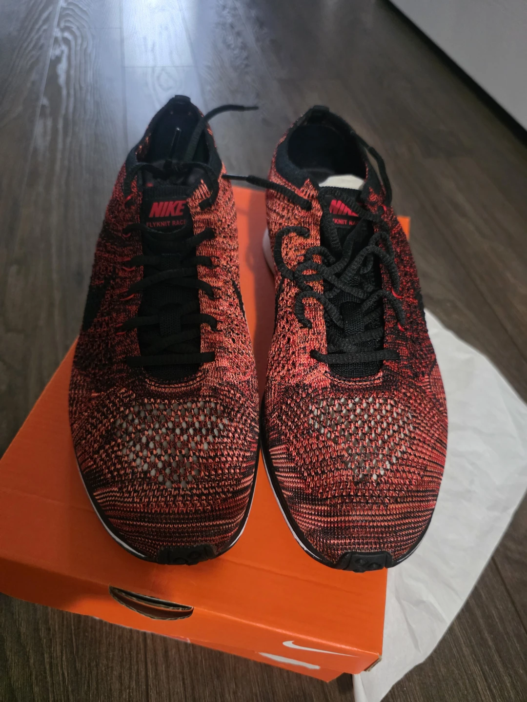 Nike Flyknit Racer university red black 10.5 - photo 2