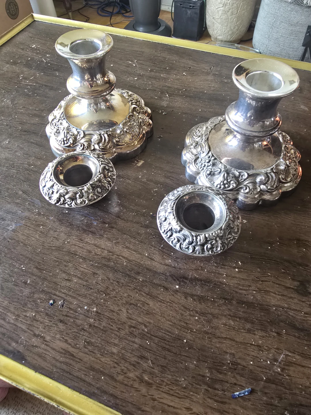 Birks-Ellis Silver Candlestick Holders Set