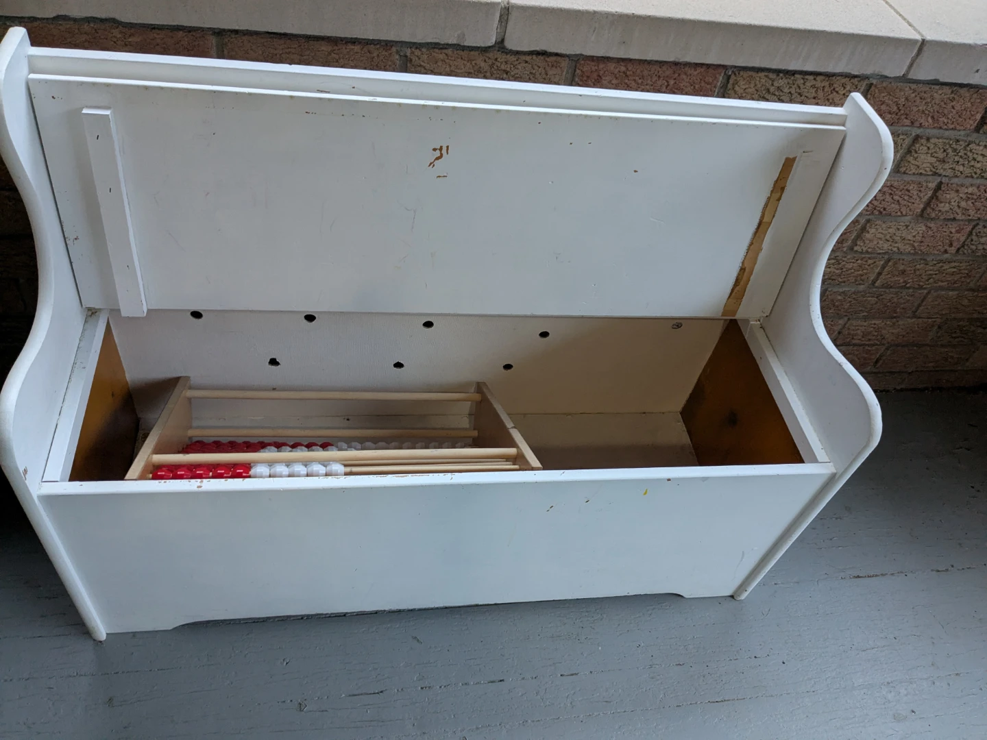White Bench or seater with Storage space - photo 2
