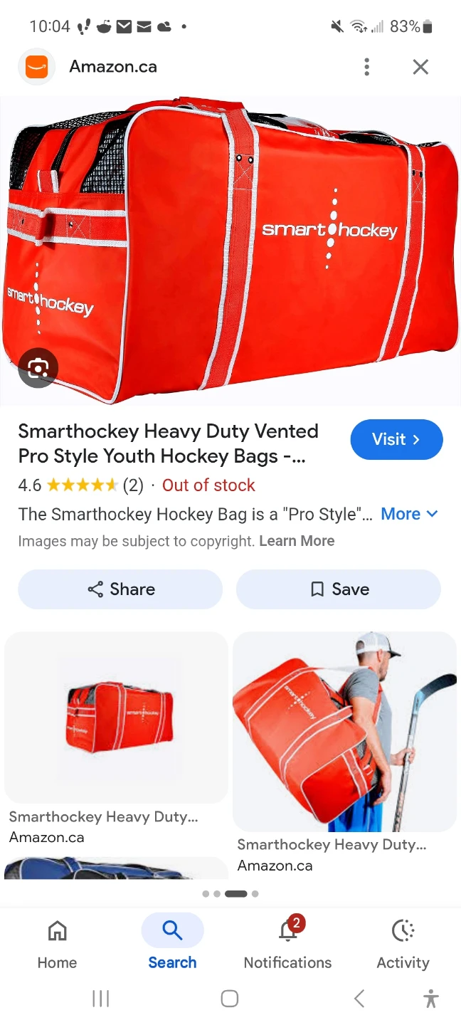 Smarthockey Red Hockey Bag