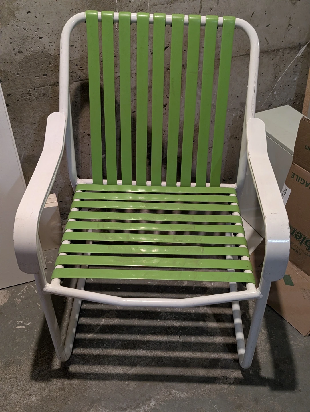 Vintage Green and White Sling Chair