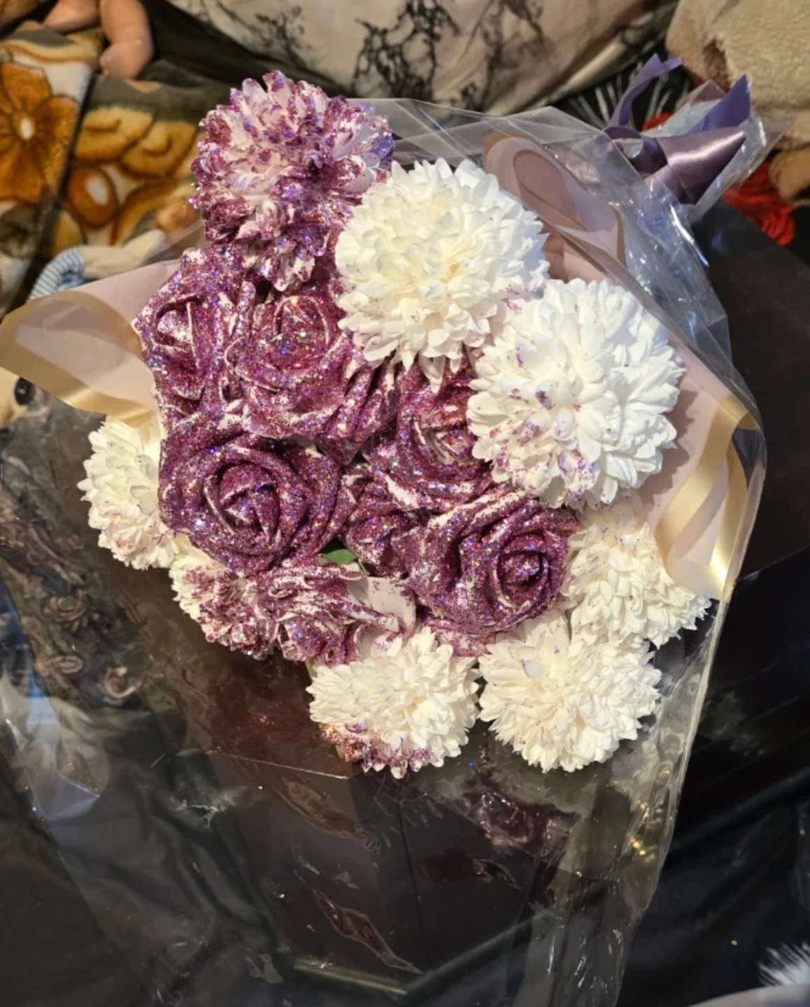 New $12 Artificial Glitter Flower Bouquet