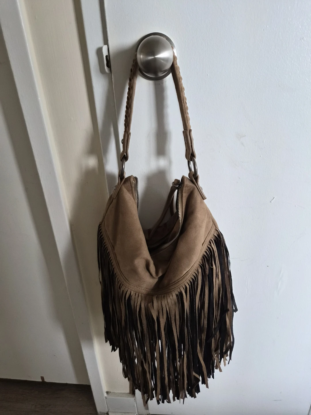 Brown Fringe Handbag (No Brand)