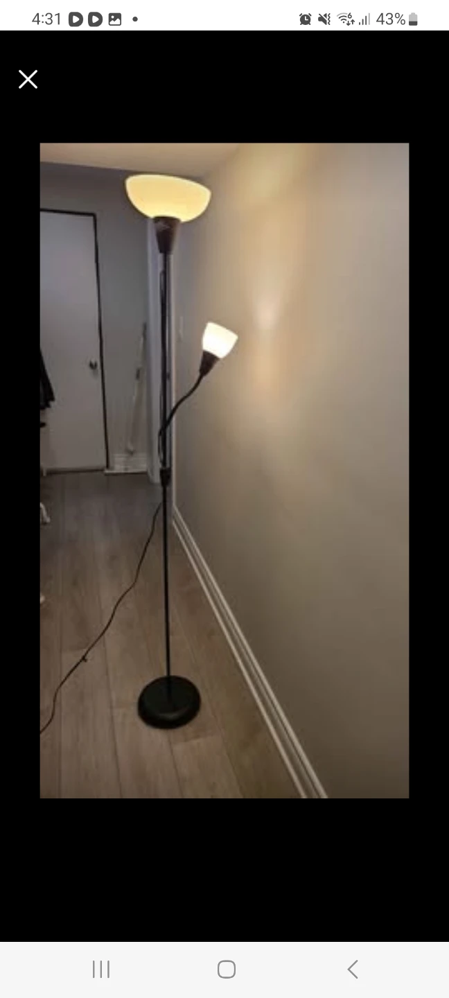 Ikea Black Floor Lamp with Reading Light