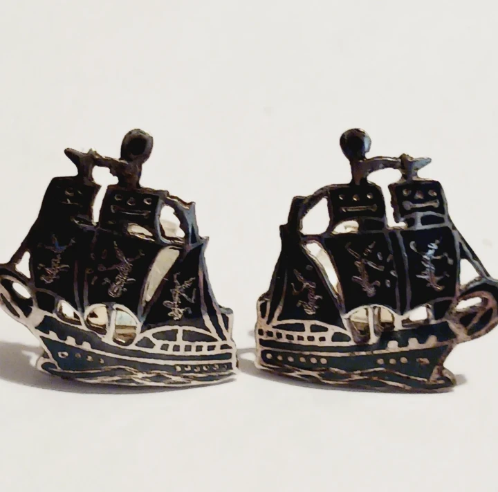 Siam Sterling Silver 925 Galleon Ship clip-on earrings - photo 2