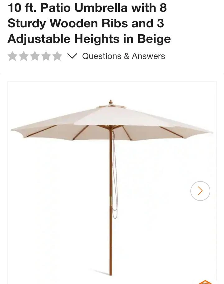 10 ft. Patio Umbrella - Beige