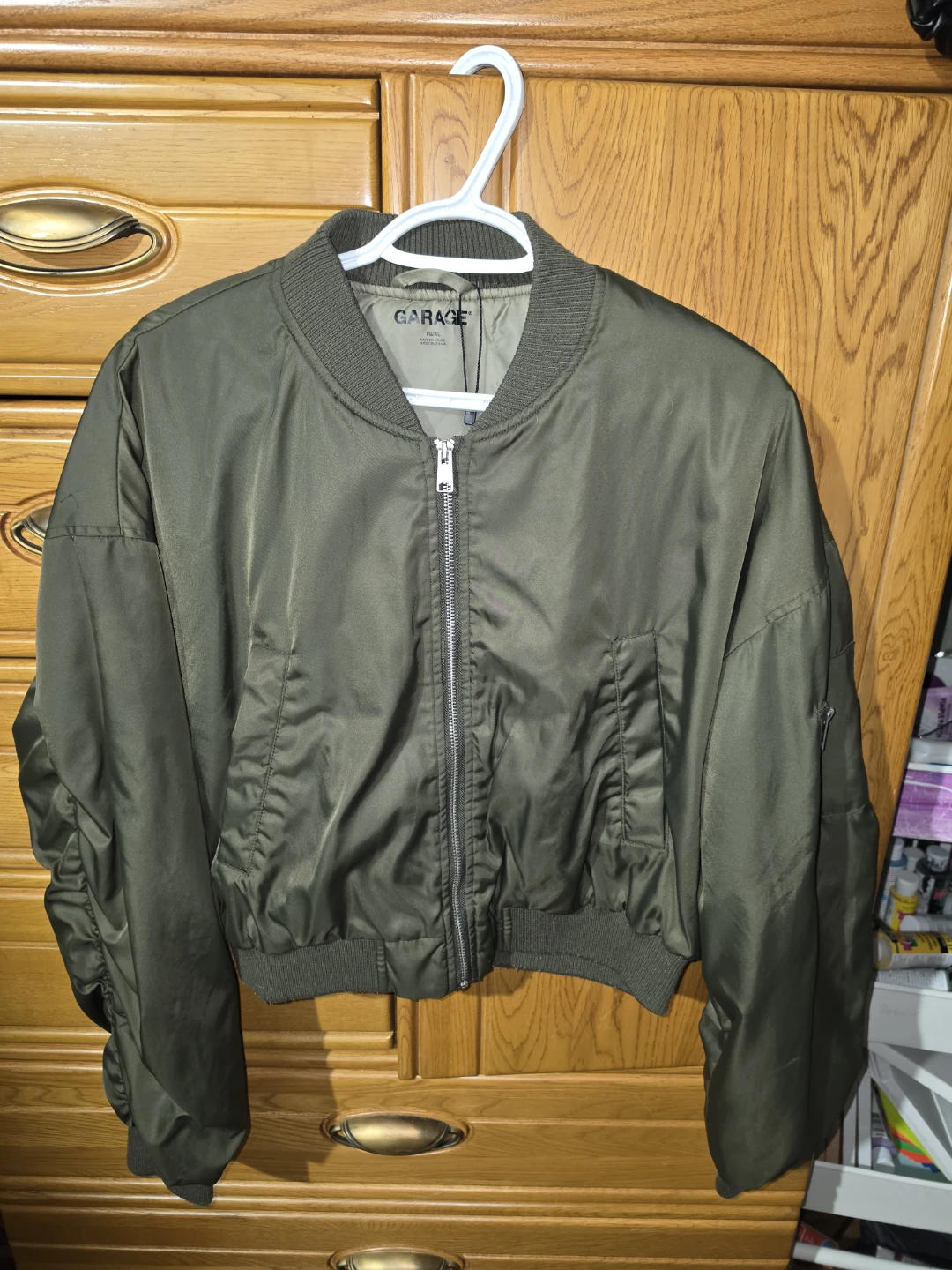 Garage Olive Green Bomber Jacket