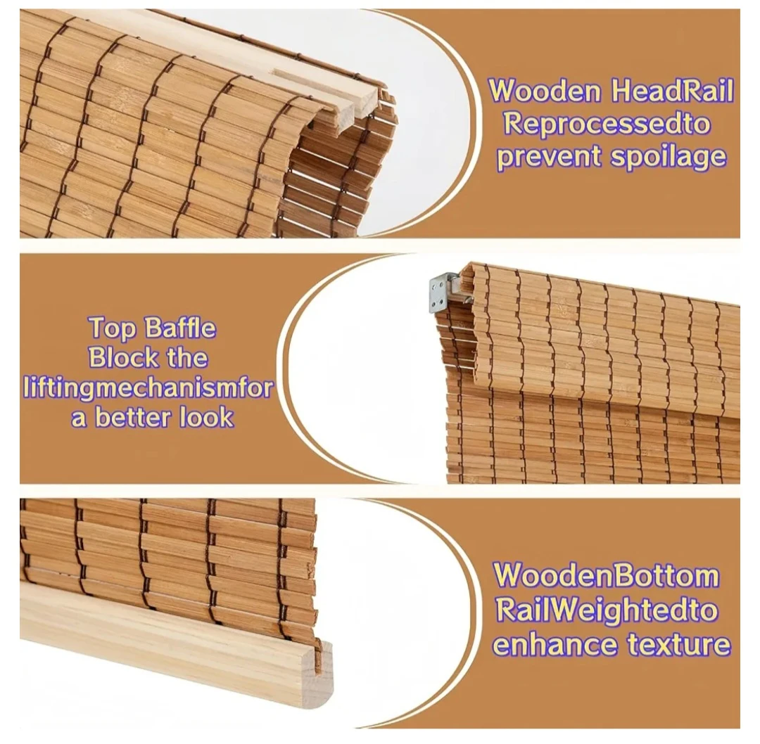 Bamboo Roman Shade Window Blind - photo 5