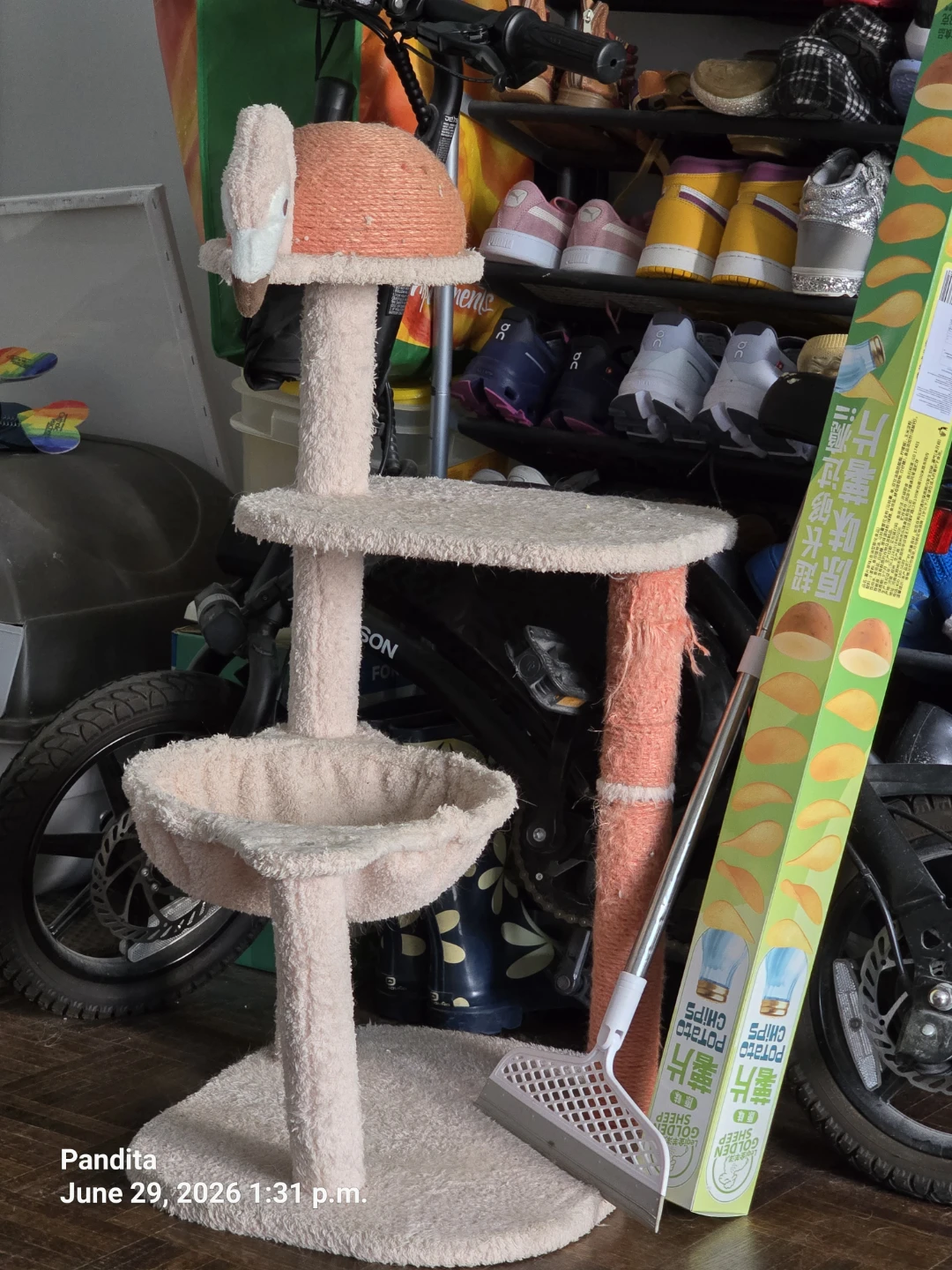 Pink Cat Tree with multiple platforms