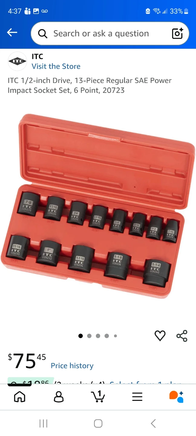 NEW 1/2 inch Drive Impact Socket Set - photo 3