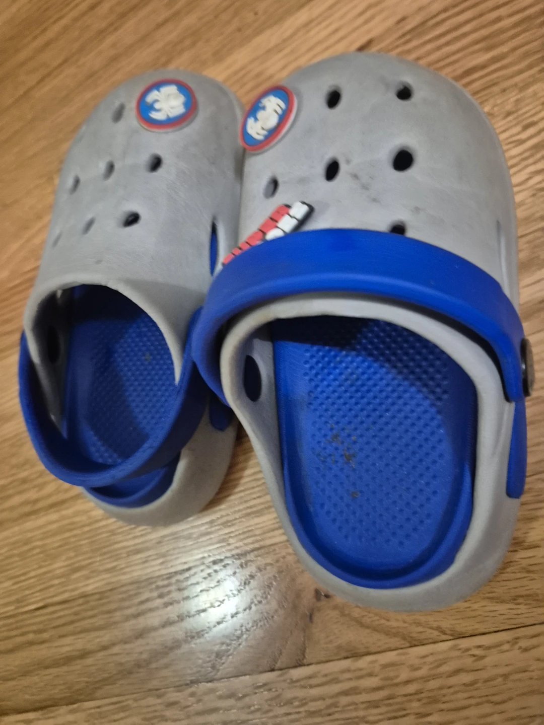 Kids' Grey Blue Crocs with Charms for 3 year olds - photo 2