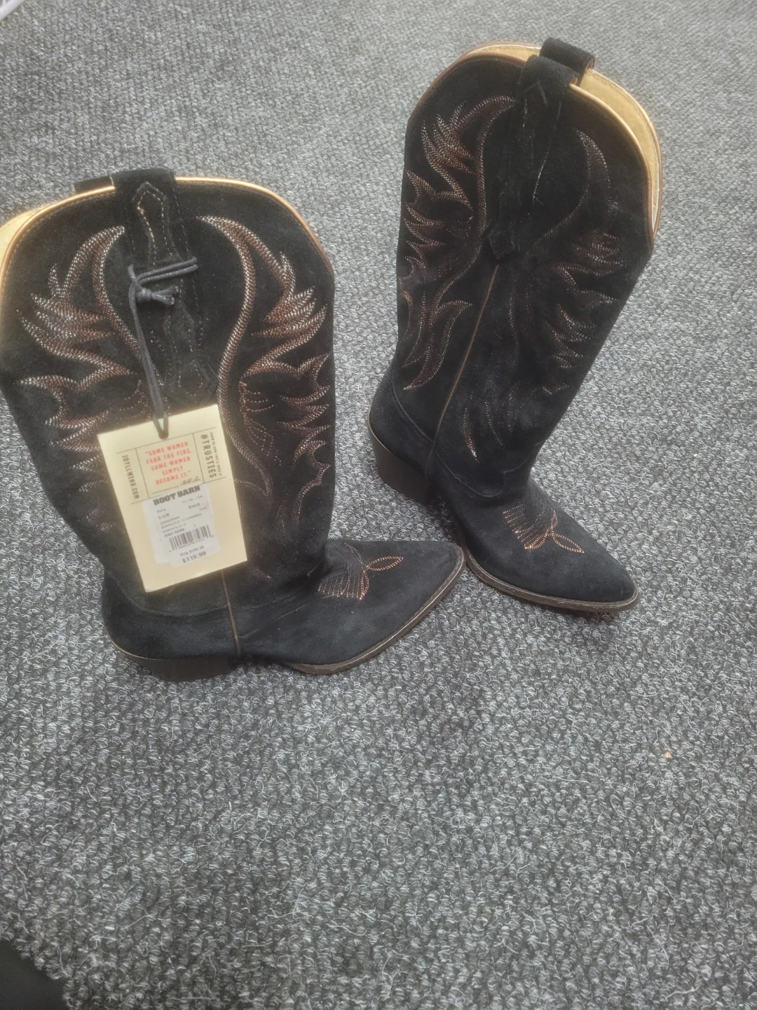 Boot Barn Black Suede Cowboy Boots - photo 5