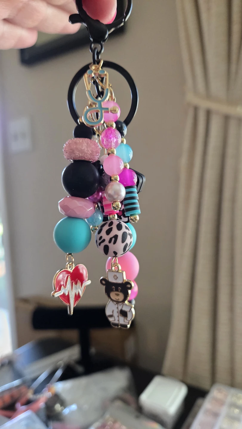 Nurse Life Beaded Keychain - photo 2