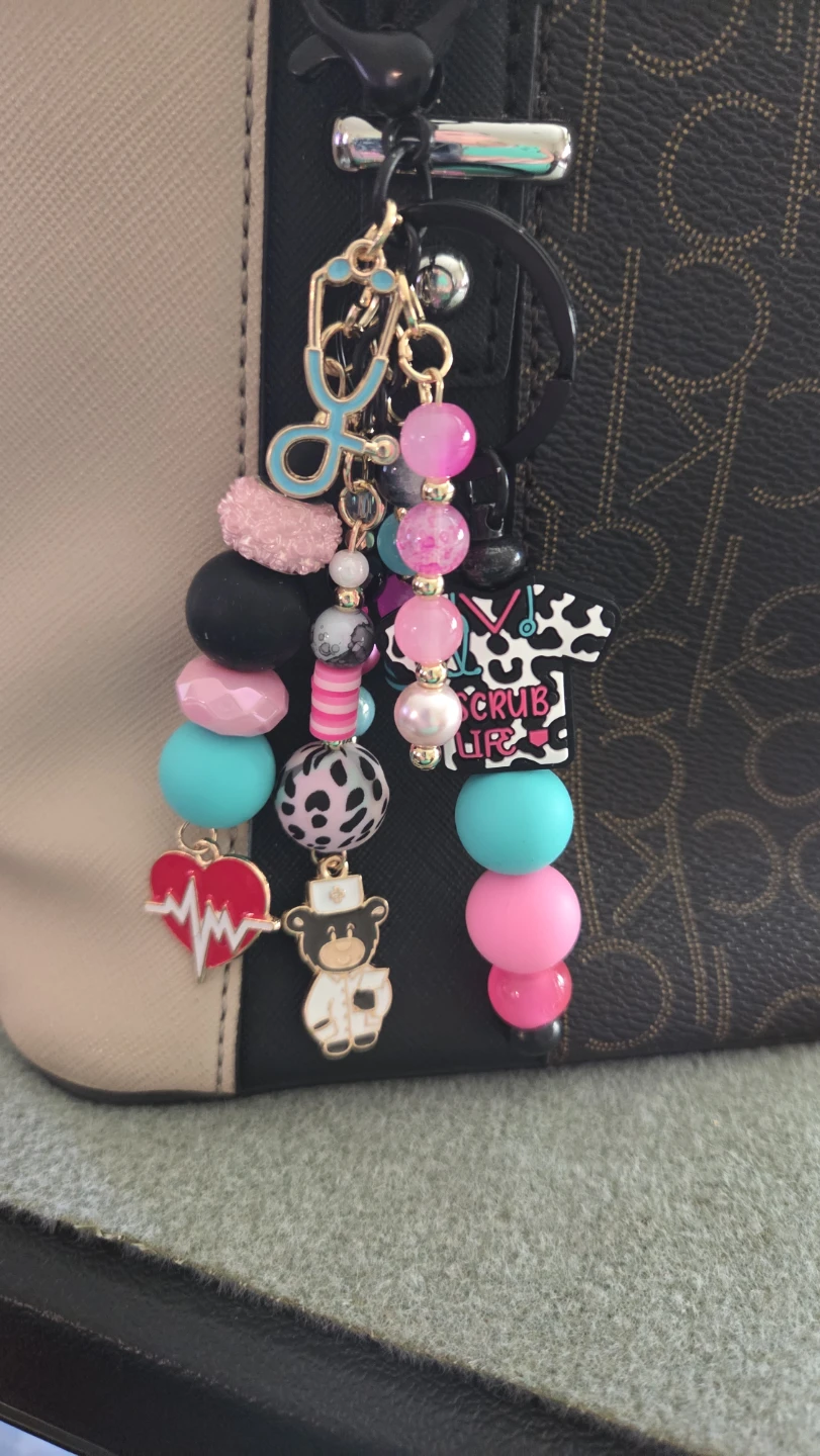 Nurse Life Beaded Keychain - photo 3